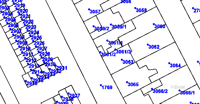 Parcela st. 3061/2 v KÚ Kladno, Katastrální mapa