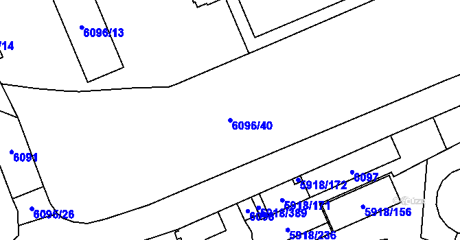 Parcela st. 6096/40 v KÚ Kladno, Katastrální mapa