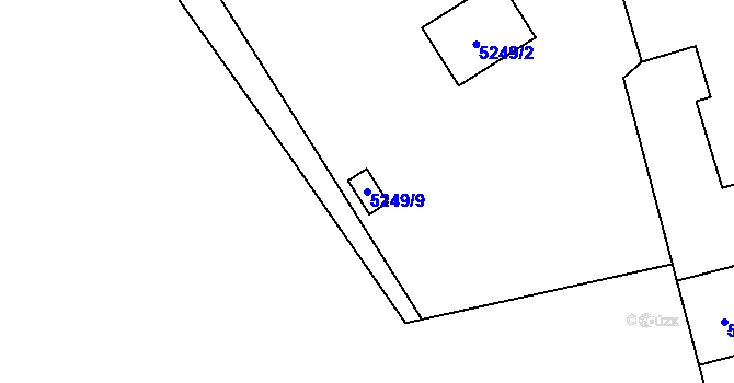 Parcela st. 5249/9 v KÚ Kladno, Katastrální mapa