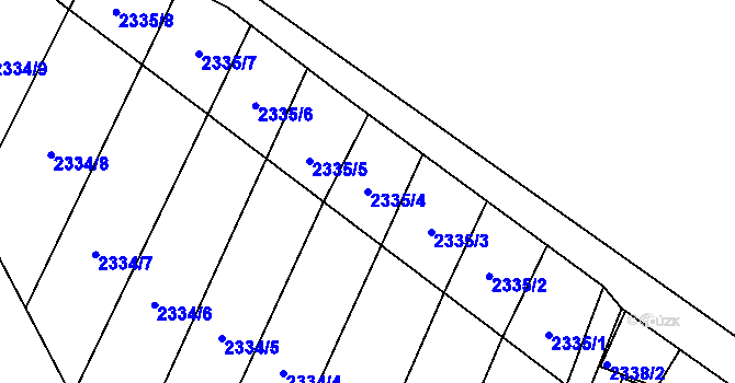Parcela st. 2335/4 v KÚ Kladno, Katastrální mapa
