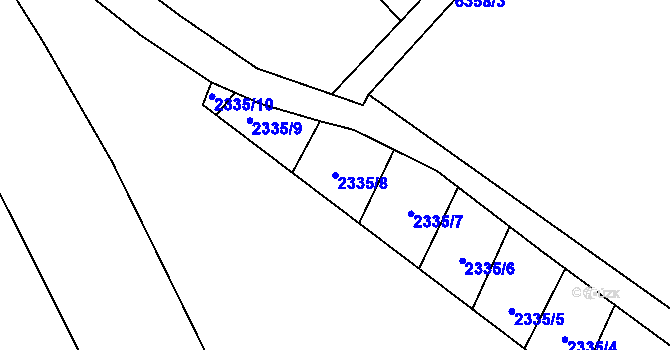 Parcela st. 2335/8 v KÚ Kladno, Katastrální mapa