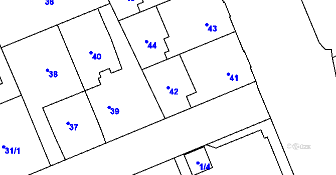 Parcela st. 42 v KÚ Kladno, Katastrální mapa