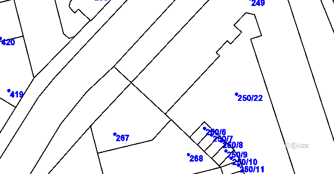 Parcela st. 247 v KÚ Kladno, Katastrální mapa