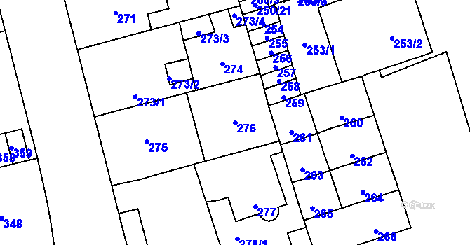 Parcela st. 276 v KÚ Kladno, Katastrální mapa
