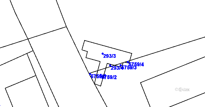 Parcela st. 293/3 v KÚ Kladno, Katastrální mapa