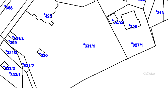 Parcela st. 331/1 v KÚ Kladno, Katastrální mapa
