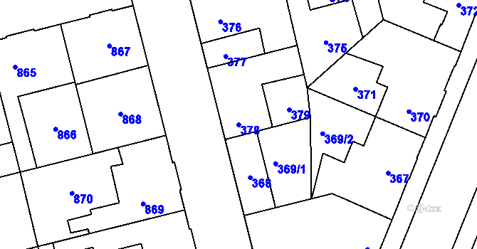 Parcela st. 378 v KÚ Kladno, Katastrální mapa