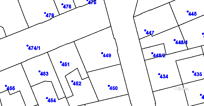 Parcela st. 449 v KÚ Kladno, Katastrální mapa