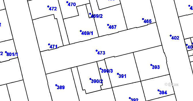 Parcela st. 473 v KÚ Kladno, Katastrální mapa