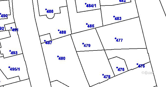 Parcela st. 479 v KÚ Kladno, Katastrální mapa