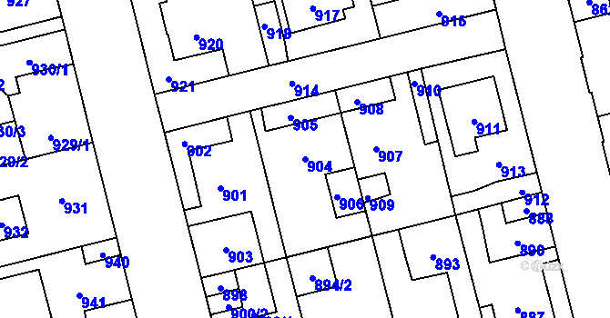 Parcela st. 904 v KÚ Kladno, Katastrální mapa