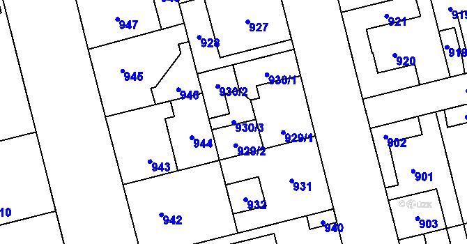 Parcela st. 930/3 v KÚ Kladno, Katastrální mapa
