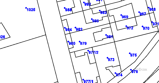 Parcela st. 979 v KÚ Kladno, Katastrální mapa