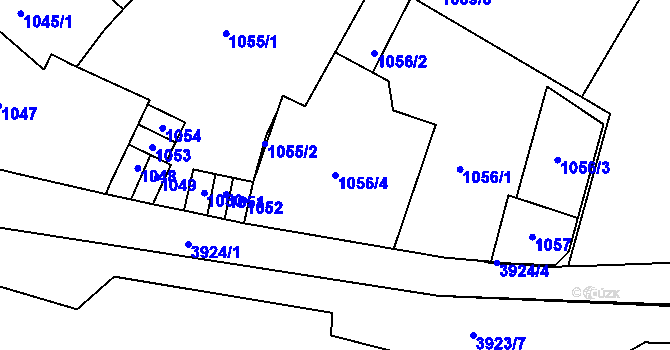 Parcela st. 1056/4 v KÚ Kladno, Katastrální mapa