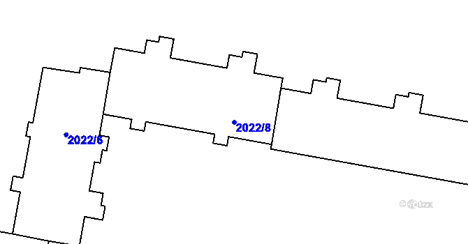 Parcela st. 2022/8 v KÚ Kladno, Katastrální mapa