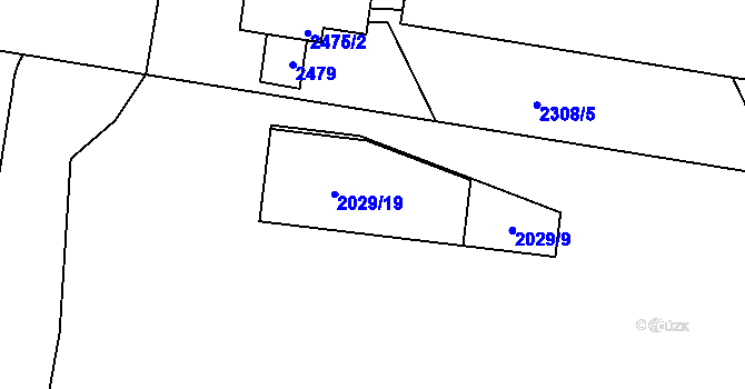 Parcela st. 2029/9 v KÚ Kladno, Katastrální mapa
