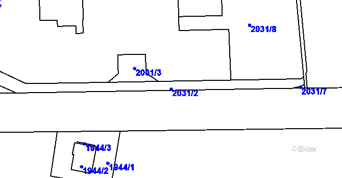 Parcela st. 2031/2 v KÚ Kladno, Katastrální mapa