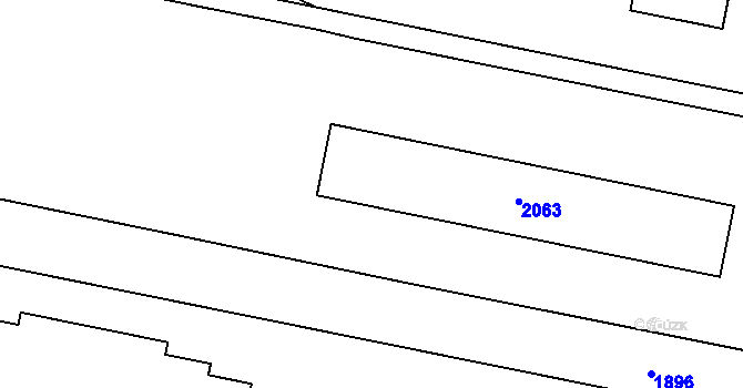 Parcela st. 2063 v KÚ Kladno, Katastrální mapa