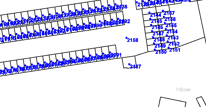 Parcela st. 2090 v KÚ Kladno, Katastrální mapa