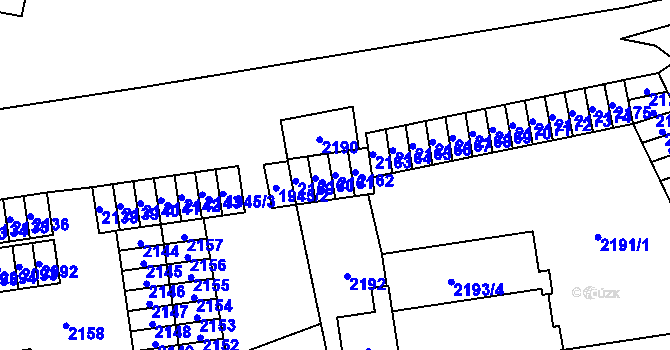 Parcela st. 2161 v KÚ Kladno, Katastrální mapa