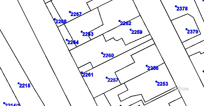 Parcela st. 2260 v KÚ Kladno, Katastrální mapa