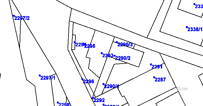 Parcela st. 2293 v KÚ Kladno, Katastrální mapa
