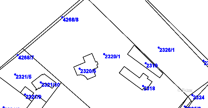 Parcela st. 2320/1 v KÚ Kladno, Katastrální mapa