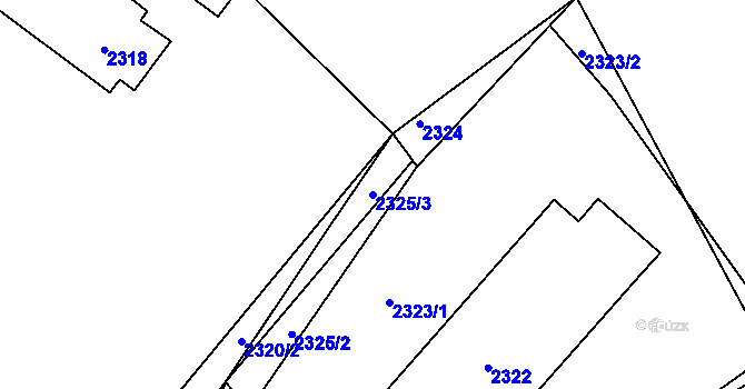 Parcela st. 2325/3 v KÚ Kladno, Katastrální mapa