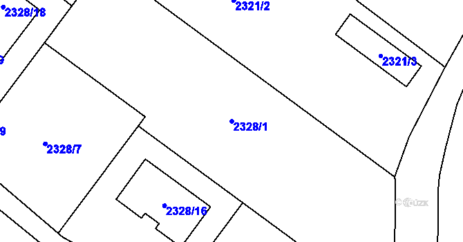 Parcela st. 2328/1 v KÚ Kladno, Katastrální mapa