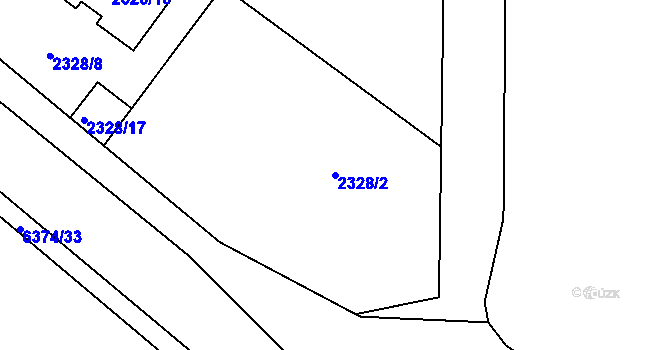 Parcela st. 2328/2 v KÚ Kladno, Katastrální mapa