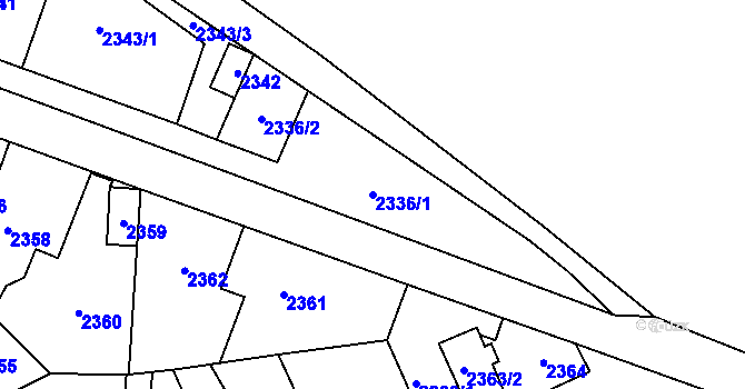 Parcela st. 2336/1 v KÚ Kladno, Katastrální mapa