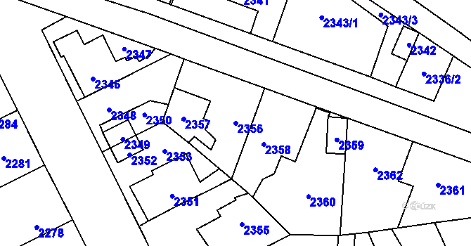 Parcela st. 2356 v KÚ Kladno, Katastrální mapa