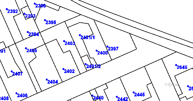 Parcela st. 2400 v KÚ Kladno, Katastrální mapa