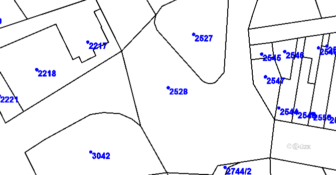 Parcela st. 2528 v KÚ Kladno, Katastrální mapa