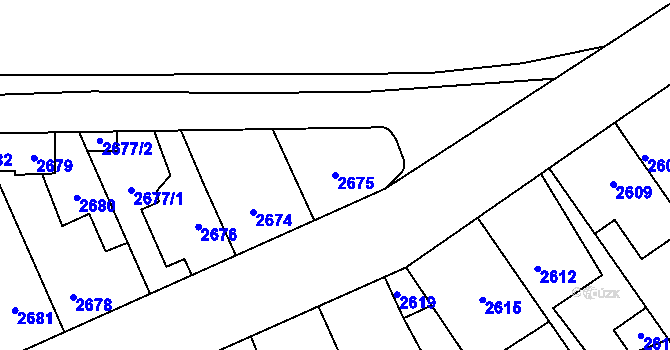 Parcela st. 2675 v KÚ Kladno, Katastrální mapa
