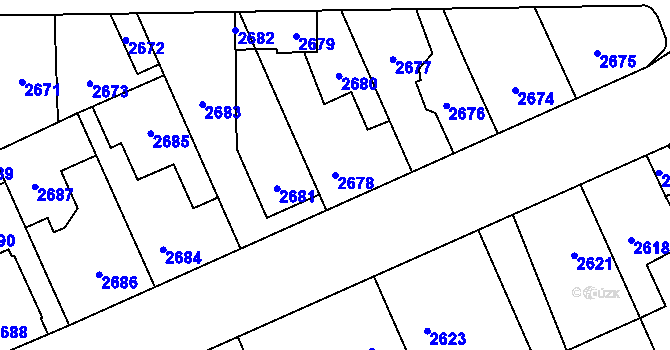 Parcela st. 2678 v KÚ Kladno, Katastrální mapa