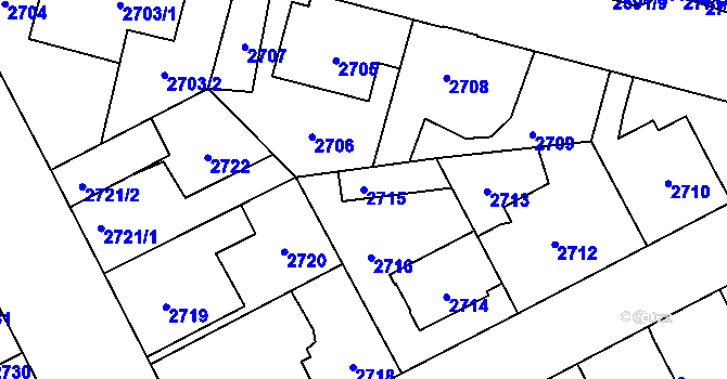 Parcela st. 2715 v KÚ Kladno, Katastrální mapa