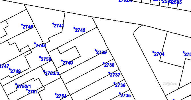 Parcela st. 2739 v KÚ Kladno, Katastrální mapa