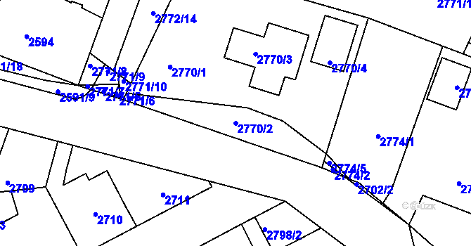 Parcela st. 2770/2 v KÚ Kladno, Katastrální mapa