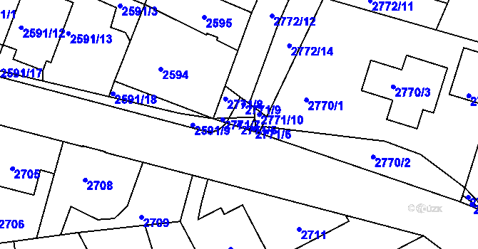 Parcela st. 2771/5 v KÚ Kladno, Katastrální mapa