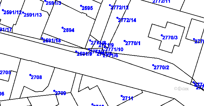 Parcela st. 2771/6 v KÚ Kladno, Katastrální mapa