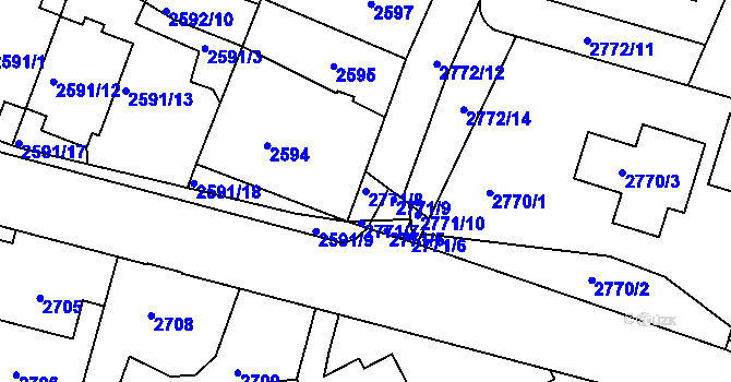 Parcela st. 2771/8 v KÚ Kladno, Katastrální mapa