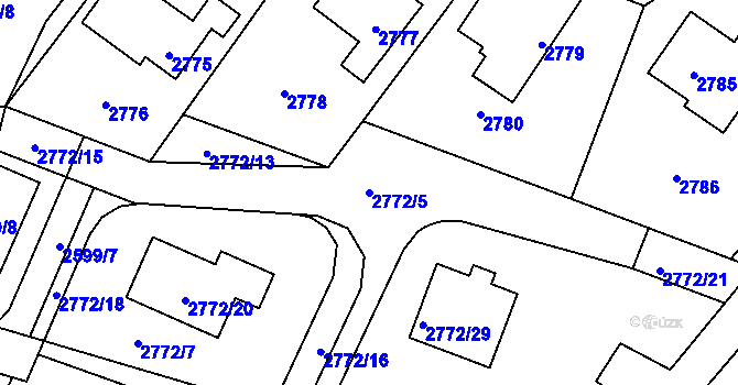 Parcela st. 2772/5 v KÚ Kladno, Katastrální mapa