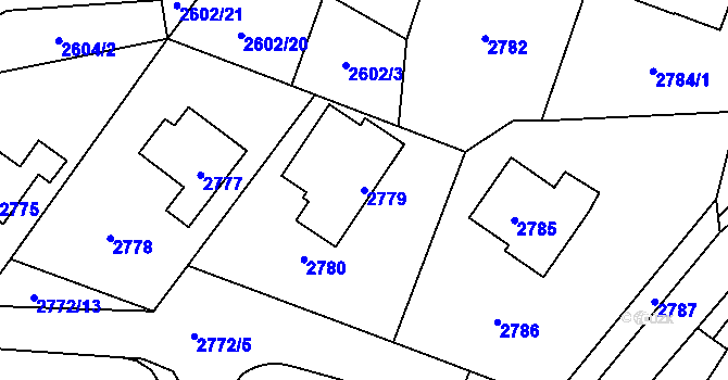 Parcela st. 2779 v KÚ Kladno, Katastrální mapa