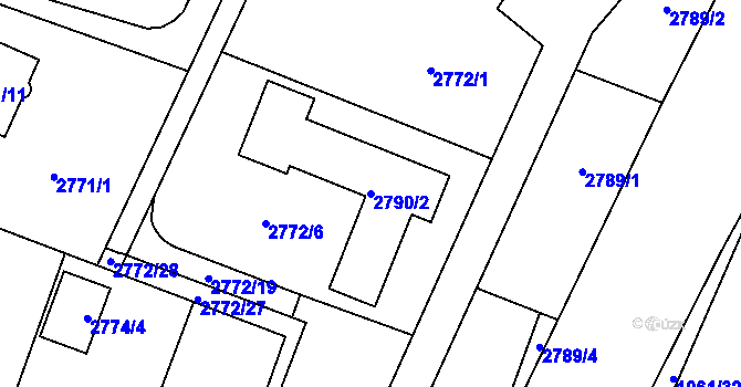 Parcela st. 2790/2 v KÚ Kladno, Katastrální mapa