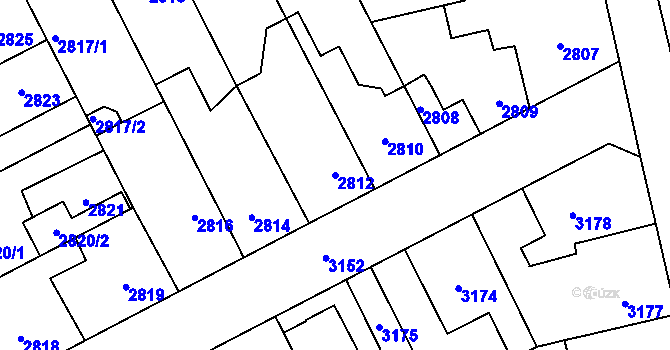 Parcela st. 2812 v KÚ Kladno, Katastrální mapa