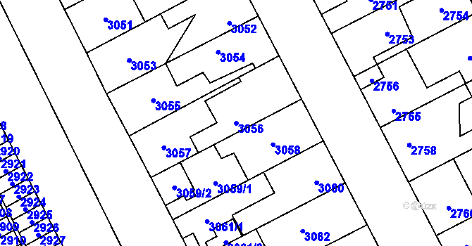 Parcela st. 3056 v KÚ Kladno, Katastrální mapa