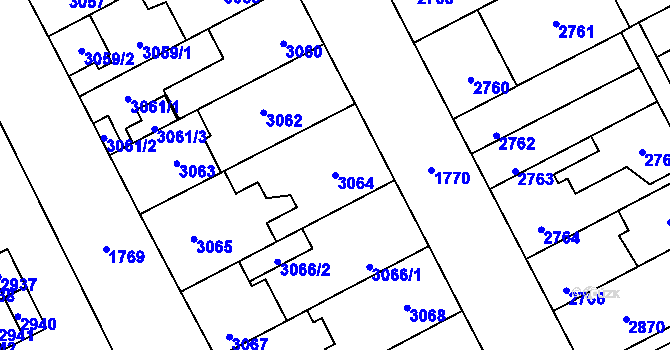 Parcela st. 3064 v KÚ Kladno, Katastrální mapa