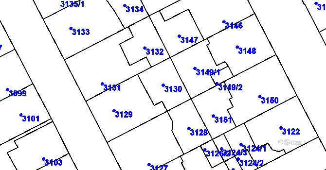 Parcela st. 3130 v KÚ Kladno, Katastrální mapa