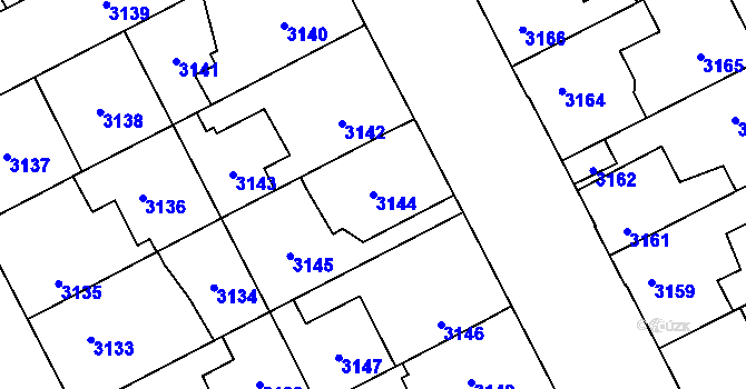 Parcela st. 3144 v KÚ Kladno, Katastrální mapa